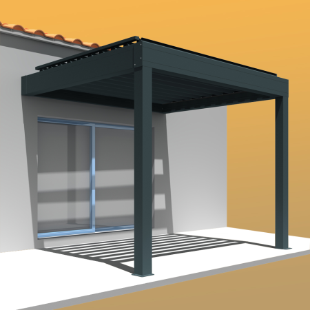 Pérgola bioclimática LEVANTE 4,00x4,088 M Motorización con pistón eléctrico y mando a distancia INTERSUN - 3