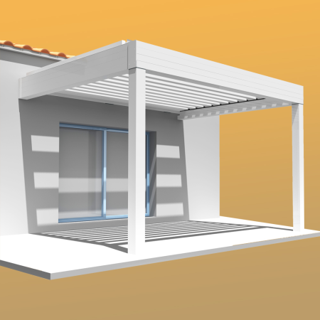 Pérgola bioclimática TRAMONTANA 4,50x4,987 M Motorización con pistón eléctrico y mando a distancia INTERSUN - 4