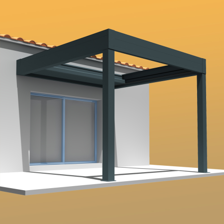 Pérgola bioclimática SIROCO 5,00x5,213 M Motorización con pistón eléctrico y mando a distancia INTERSUN - 4