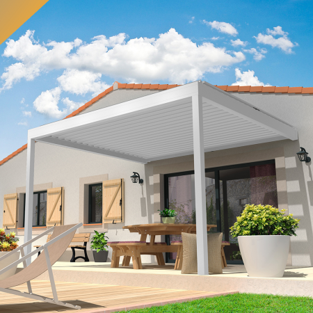 Pérgola bioclimática LEVANTE 4,00x4,088 M Motorización con pistón eléctrico y mando a distancia INTERSUN - 2